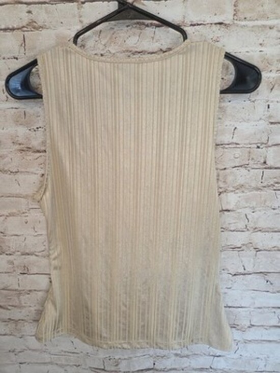 Guess Top Size Large Y2K Gold Shiny Vintage Top - Picture 3 of 3